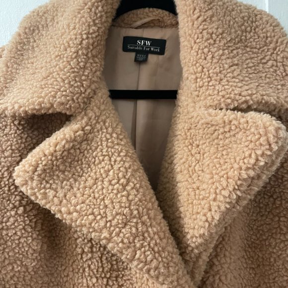 Dusty Pink Fleece Peacoat - Picture 2 of 7